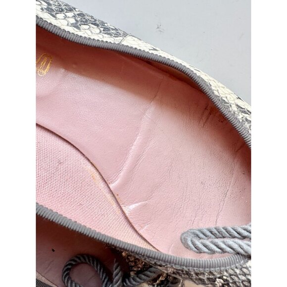 PRETTY BALLERINAS Rosario Sand Snake Embossed Leather Ballet Flats, Size 42 - Picture 4 of 14